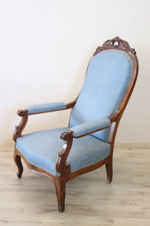 Louis Philippe Antique Armchair, Mid 19th Century, Italian - Image 3