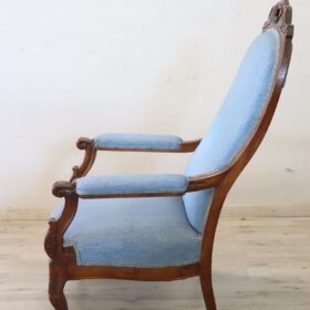 Louis Philippe Antique Armchair, Mid 19th Century, Italian