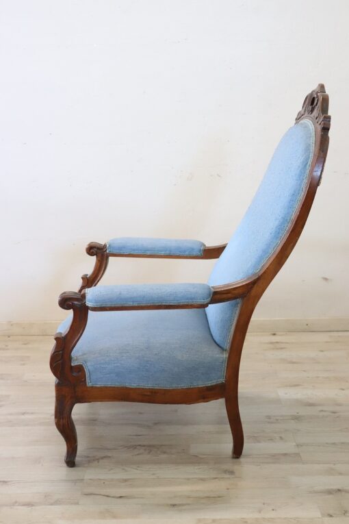 Louis Philippe Antique Armchair, Mid 19th Century, Italian - Image 4