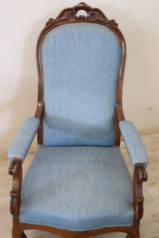 Louis Philippe Antique Armchair, Mid 19th Century, Italian - Image 7