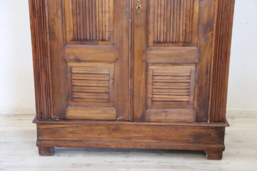 Late 19th Century Italian Solid Poplar Wood Small Antique Wardrobe - Image 3
