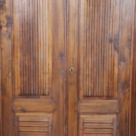19th Century Italian Wardrobe, Solid Poplar Wood