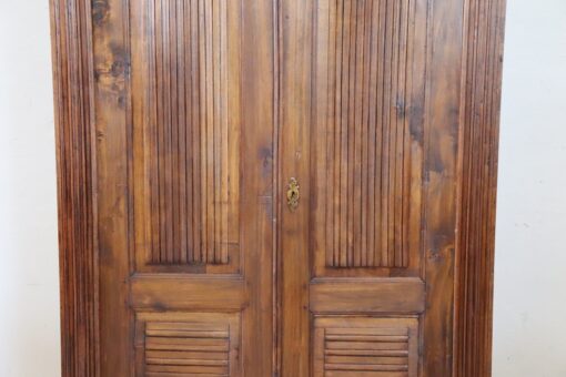 Late 19th Century Italian Solid Poplar Wood Small Antique Wardrobe - Image 4