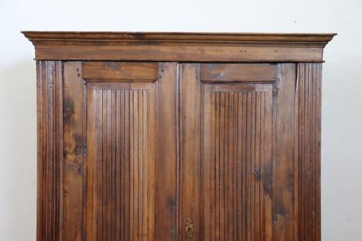 Late 19th Century Italian Solid Poplar Wood Small Antique Wardrobe - Image 5