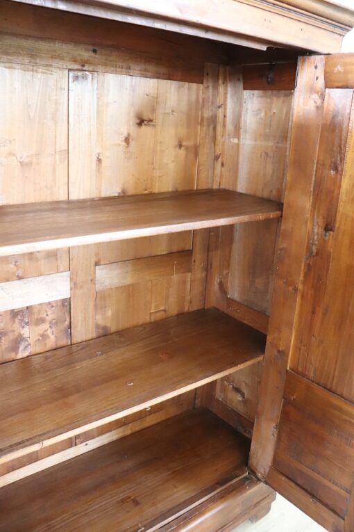 Late 19th Century Italian Solid Poplar Wood Small Antique Wardrobe - Image 8