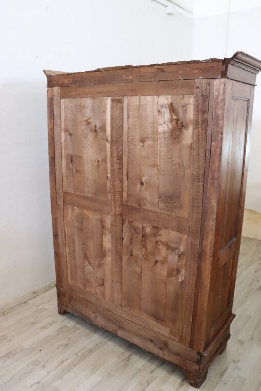 Late 19th Century Italian Solid Poplar Wood Small Antique Wardrobe - Image 9