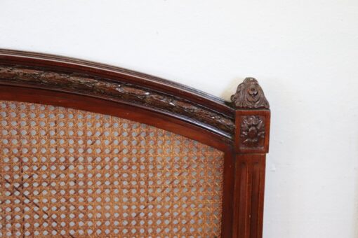Early 20th Century Italian Walnut and Vienna Straw Pair of Single Beds - Image 8