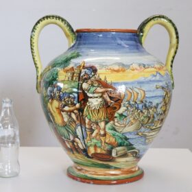 20th Century Italy Florentine Production Ceramic Vase, Signed
