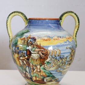 20th Century Italy Florentine Production Ceramic Vase, Signed