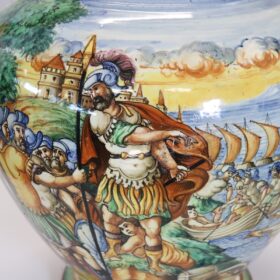 20th Century Italy Florentine Production Ceramic Vase, Signed