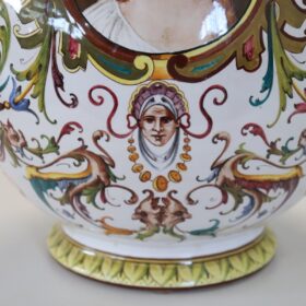 Mid 20th Century Italy Faenza Production Ceramic Vase, Signed