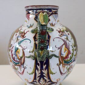 Mid 20th Century Italy Faenza Production Ceramic Vase, Signed