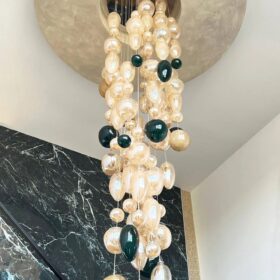 Glass Pendant Light, Made in France, Handblown