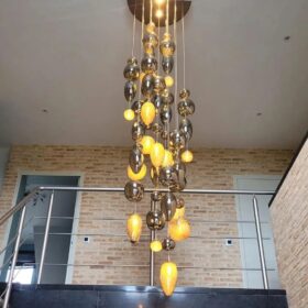 Glass Pendant Light, Made in France, Handblown