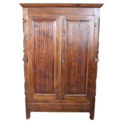 19th Century Italian Louis Philippe Solid Poplar Wood Antique Wardrobe, Armoire