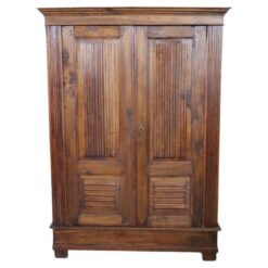 Late 19th Century Italian Solid Poplar Wood Small Antique Wardrobe