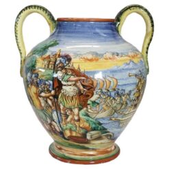 20th Century Italy Florentine Production Ceramic Vase, Signed