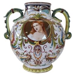 Mid 20th Century Italy Faenza Production Ceramic Vase, Signed