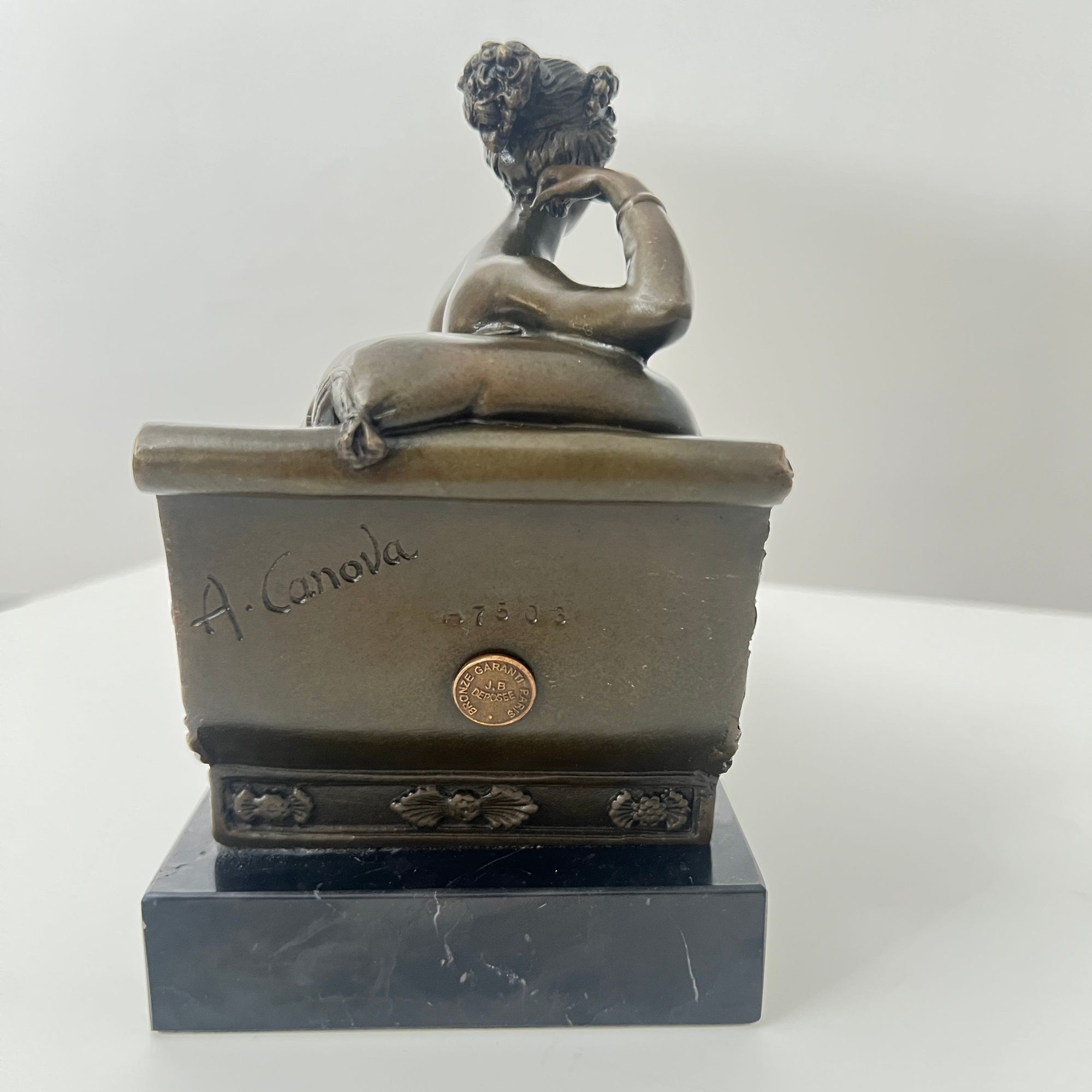 Bronze Figure of Paolina Bonaparte as Venus Victrix – After A. Canova, Paris circa 1950 - Image 3