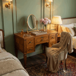 Neoclassical Vanity in a bedroom setting- Styylish