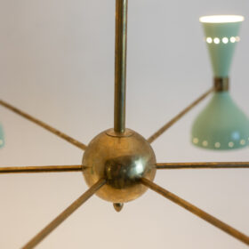 Italian Diabolo-Shaped Chandelier with 12 lights. Contemporary.