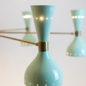 Italian Diabolo-Shaped Chandelier with 12 lights. Contemporary.