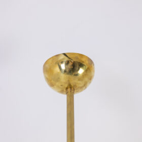 Mid-Century Italian Diabolo Chandelier in Brass and Green Lacquer