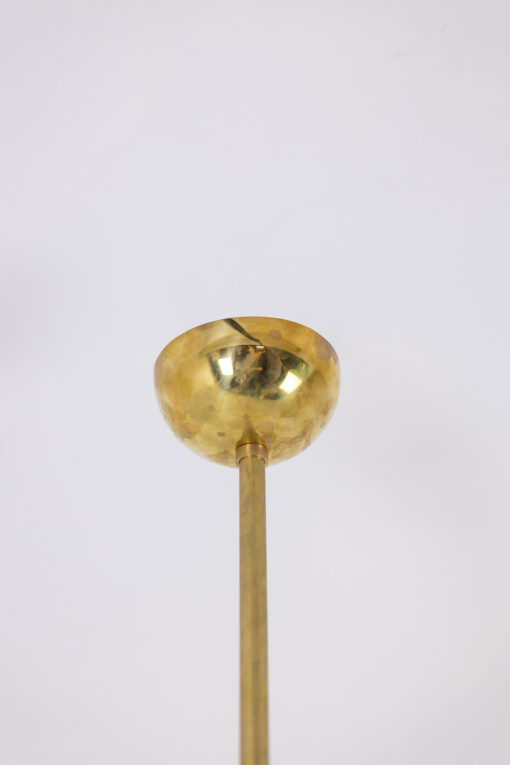 Mid-Century Italian Diabolo Chandelier in Brass and Green Lacquer - Image 5