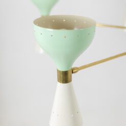 Alternative view of Mid-Century Italian Diabolo Chandelier in Brass and Green Lacquer