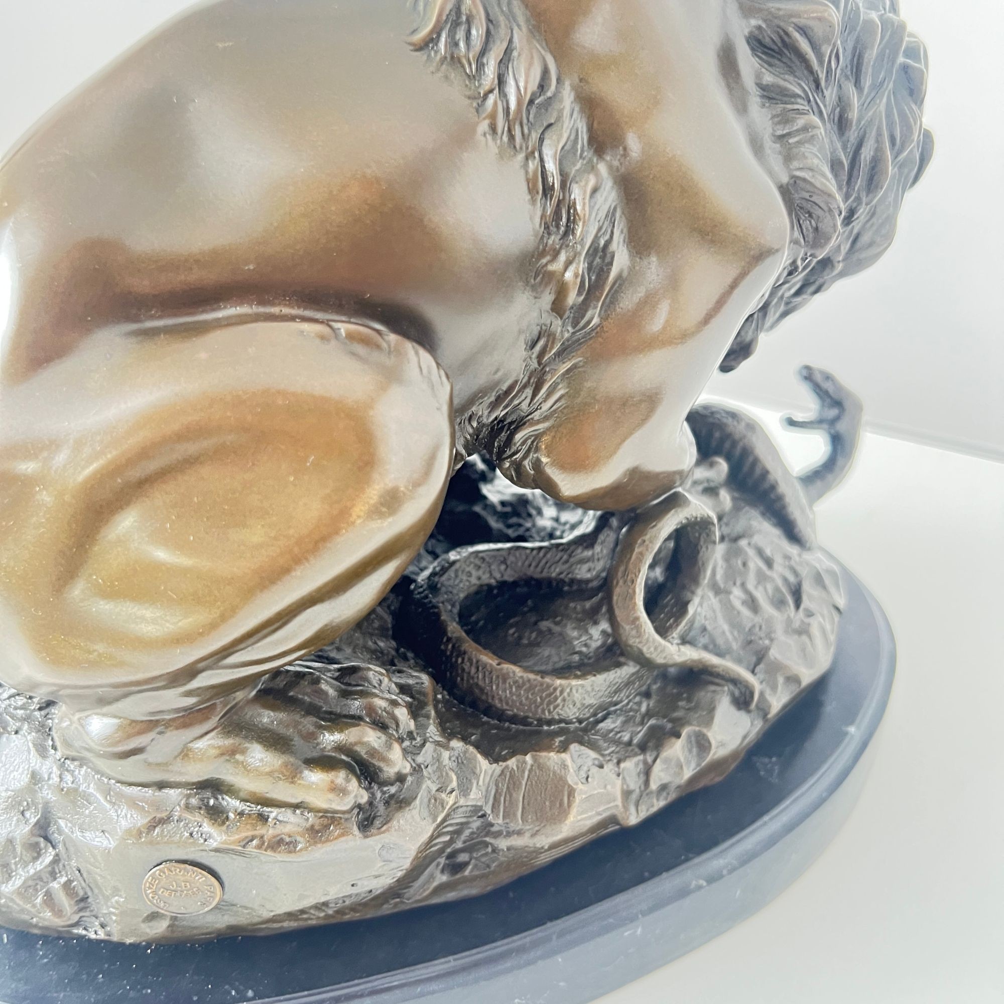 Bronze Figure: Lion Fighting a Snake, After A. Barye, France, 20th Century. - Image 9