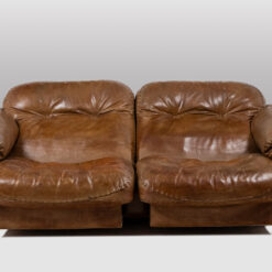 Alternative view of Maison De Sede Two-Seater Sofa in Gold Buffalo Leather, 1970s