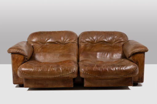 Maison De Sede Two-Seater Sofa in Gold Buffalo Leather, 1970s - Image 2
