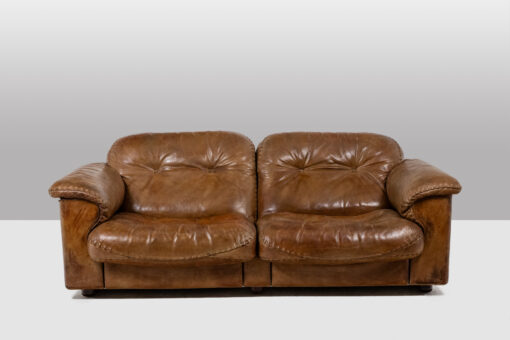 Maison De Sede Two-Seater Sofa in Gold Buffalo Leather, 1970s - Image 3