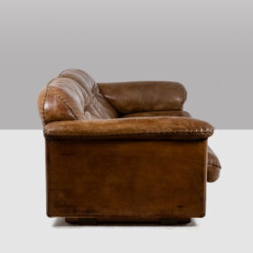 Maison De Sede Two-Seater Sofa in Gold Buffalo Leather, 1970s
