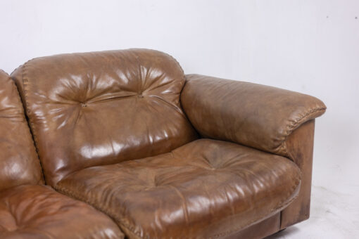 Maison De Sede Two-Seater Sofa in Gold Buffalo Leather, 1970s - Image 5