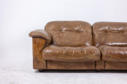 Maison De Sede Two-Seater Sofa in Gold Buffalo Leather, 1970s - Image 7