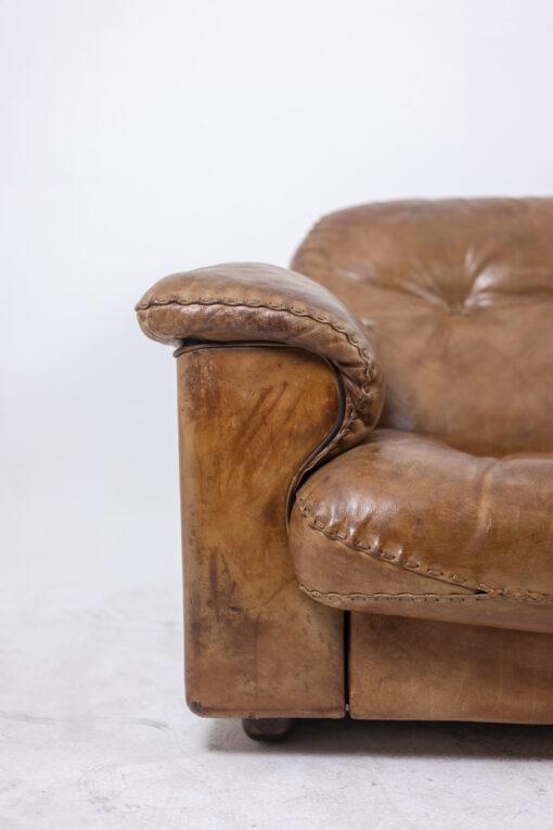 Maison De Sede Two-Seater Sofa in Gold Buffalo Leather, 1970s - Image 8