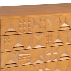 Oak Veneer Sideboard, 3 Doors and 4 Drawers, 1960s–70s