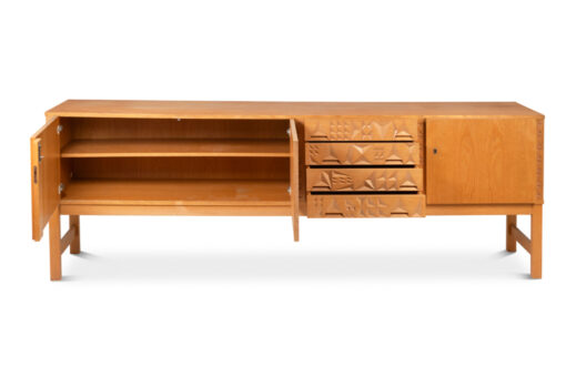 Oak Veneer Sideboard, 3 Doors and 4 Drawers, 1960s–70s - Image 2