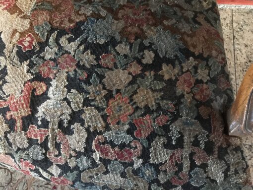 Baroque Sofa- detail of needlepoint covering seat- Styylish