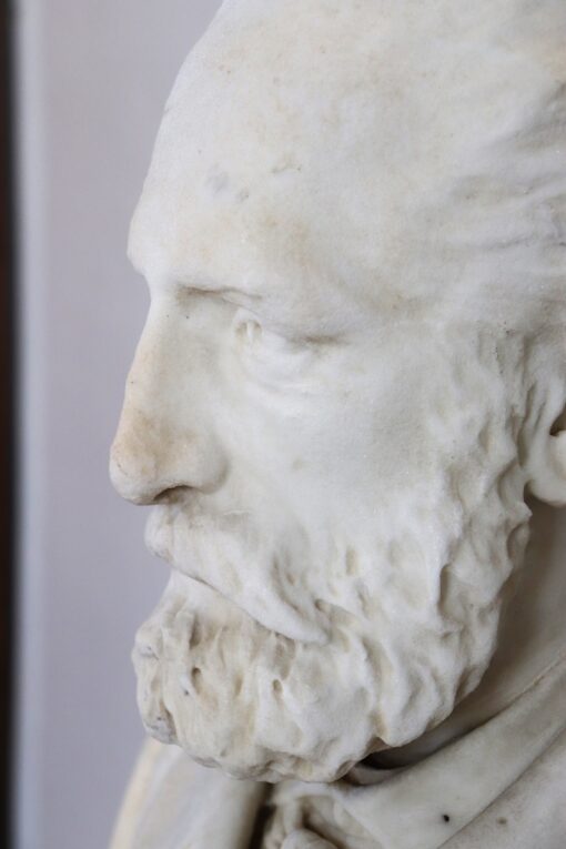19th Century Antique Sculpture, Italian, White Marble - Image 12