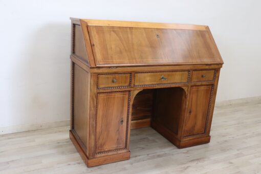 19th Century Antique Desk, Italian, Charles X, Walnut - Image 2