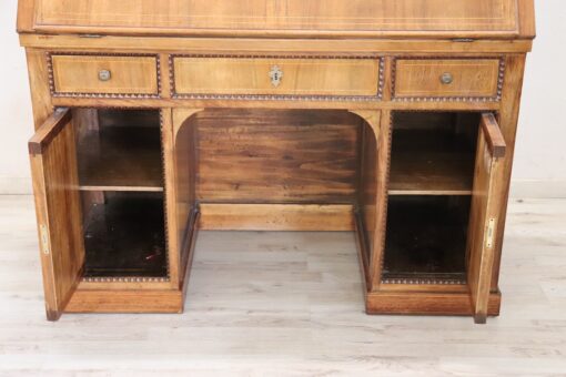 19th Century Antique Desk, Italian, Charles X, Walnut - Image 14