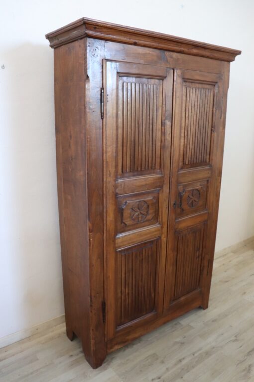 19th Century Antique Wardrobe, Italian, Solid Poplar - Image 8