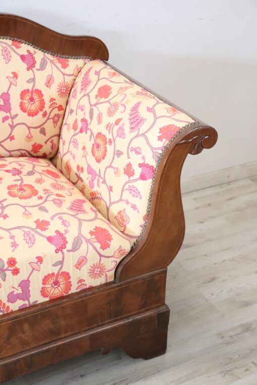 Italian Charles X Settee, 19th Century, Walnut - Image 4