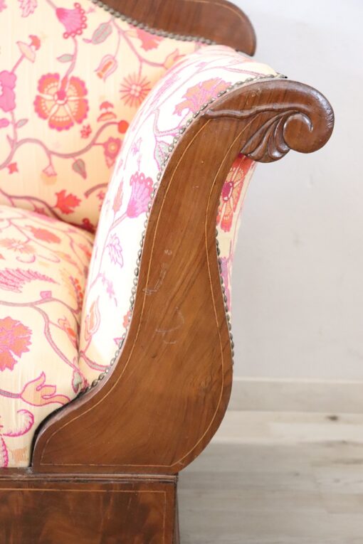 Italian Charles X Settee, 19th Century, Walnut - Image 6