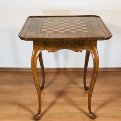 Antique Baroque game table with cabriole legs and marquetry border- Styylish