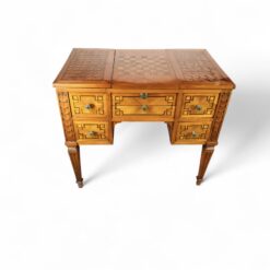 Neoclassical Vanity South Germany 1780, cherry veneer with geometric inlays, mirror, compartments, and chess board- Styylish