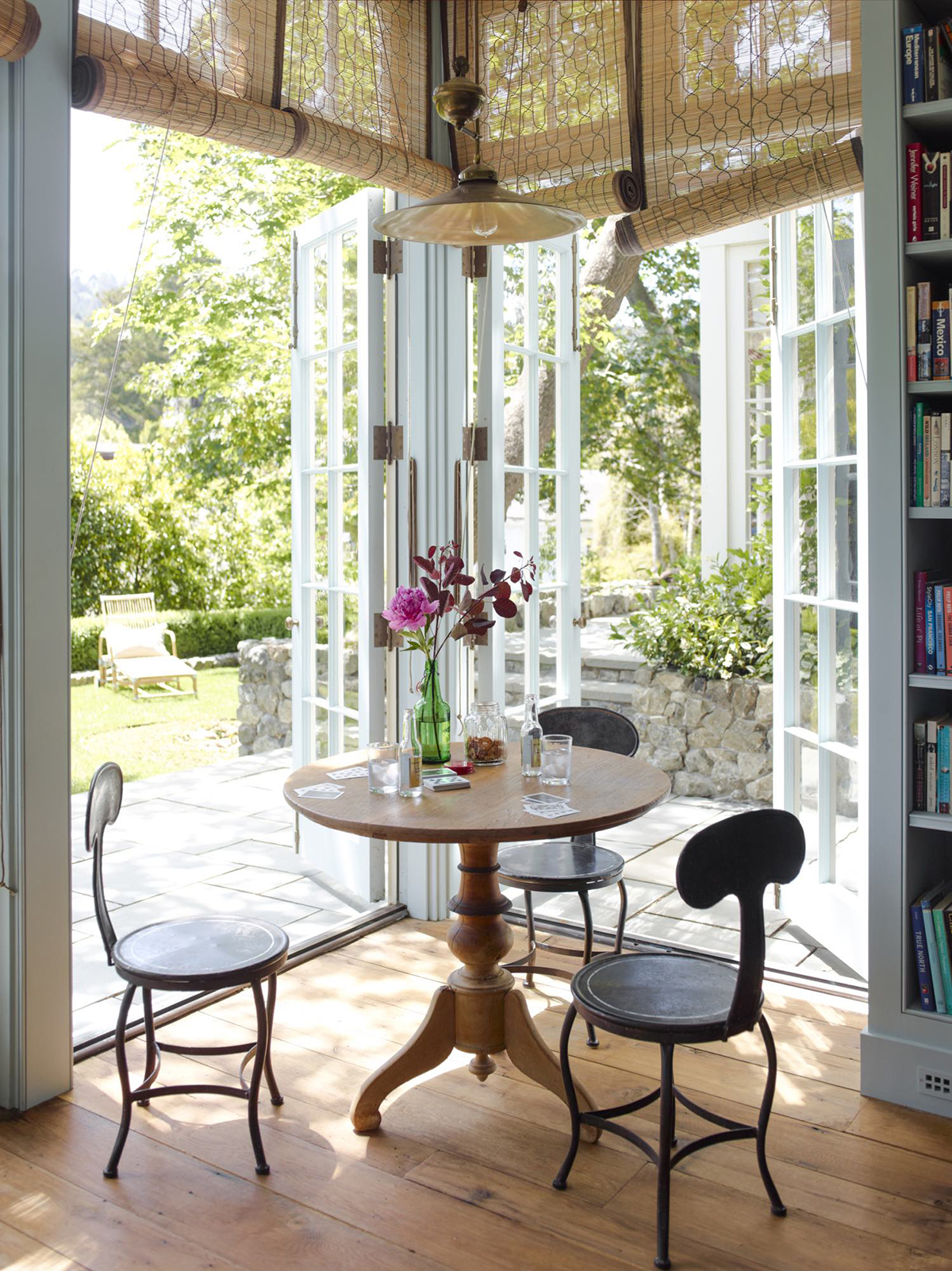 Antiques in Small Spaces- Sunny corner with antique Biedermeier Table- Styylish