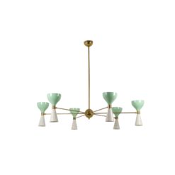Mid-century Italian diabolo Chandelier, metal- Styylish